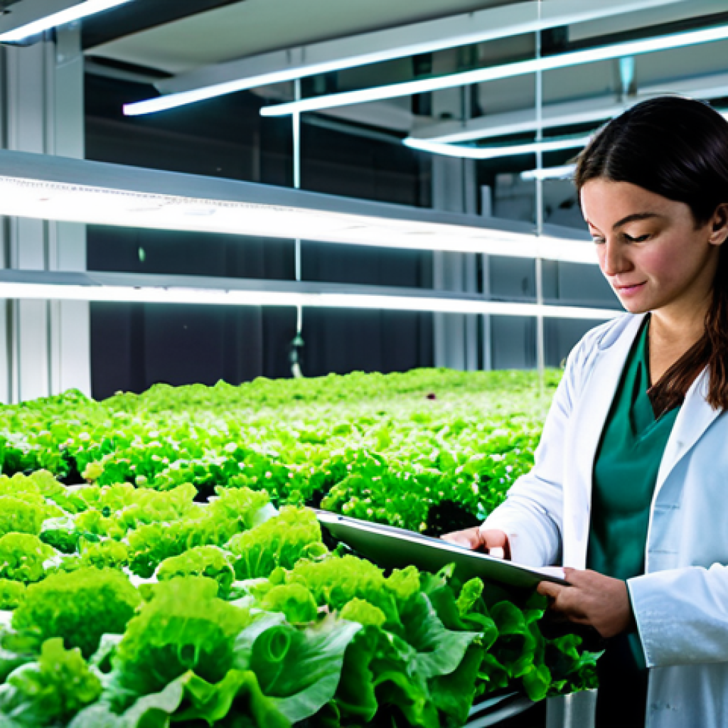 Vertical Farming in Lisbon**

"A brightly lit, modern vertical farm on the outskirts of Lisbon, Portugal. Lush green lettuce and herbs grow in stacked layers under LED lights. Technicians in lab coats are carefully monitoring the plants. In the background, the cityscape of Lisbon is visible. Fully clothed, safe for work, appropriate content, professional photography, perfect anatomy, natural proportions, high quality, modest clothing, family-friendly."

**