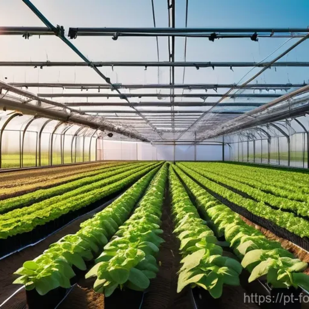 푸드테크의 시장 성장 가능성 - **Prompt:** A vibrant, sunlit agricultural field blending traditional cultivation with cutting-edge ...