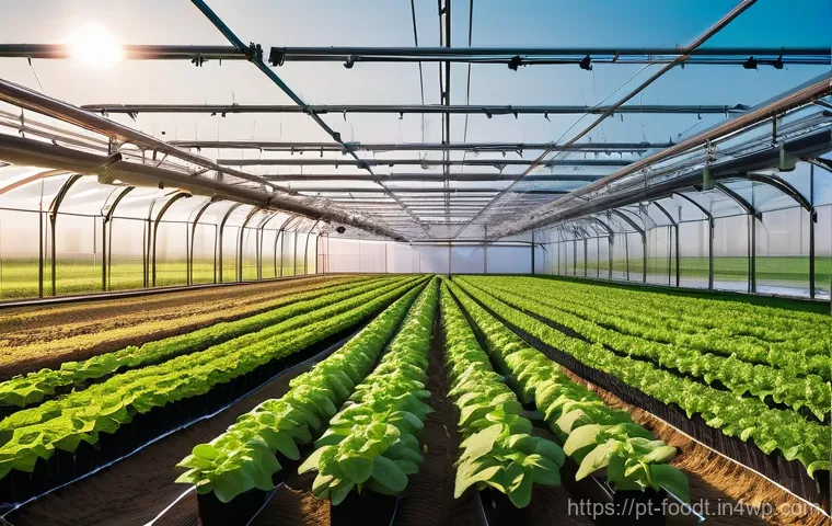 푸드테크의 시장 성장 가능성 - **Prompt:** A vibrant, sunlit agricultural field blending traditional cultivation with cutting-edge ...