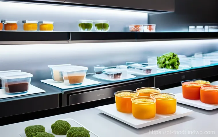 푸드테크의 시장 성장 가능성 - **Prompt:** A sophisticated, modern dining table set for a meal in a minimalist, elegant kitchen or ...