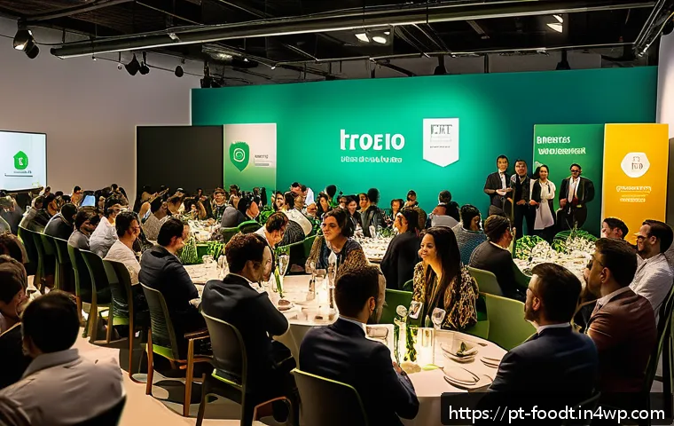 푸드테크 혁신을 위한 커뮤니티 구축 전략 - A vibrant networking event in S&atilde;o Paulo for FoodTech startups and investors, showcasing diverse prof...
