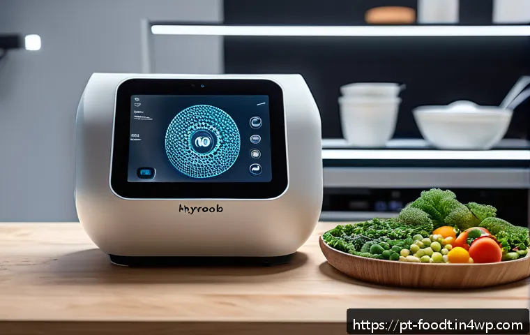 푸드테크를 통한 브랜드 인지도 향상 방법 - A modern foodtech kitchen scene showcasing 3D food printing technology in action, with a sleek, futu...
