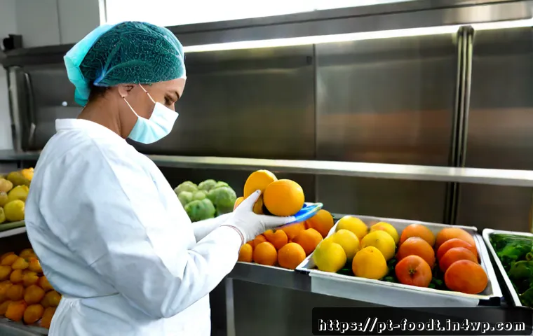 Home 17 푸드테크의 식품 품질 관리 방안 - Photorealistic Brazilian food quality control laboratory, a food technologist in clean white protect...